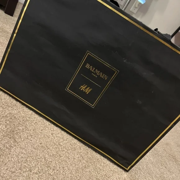 Balmain x H&M Gold Lion Embroidered Leather Jacket - Picture 11 of 11